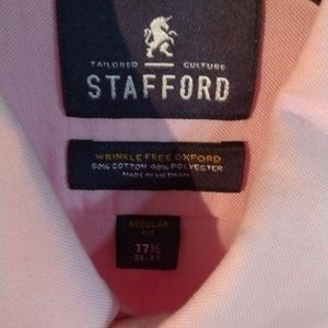 Men's Stafford XL Pink Long sleeve shirt denim feel